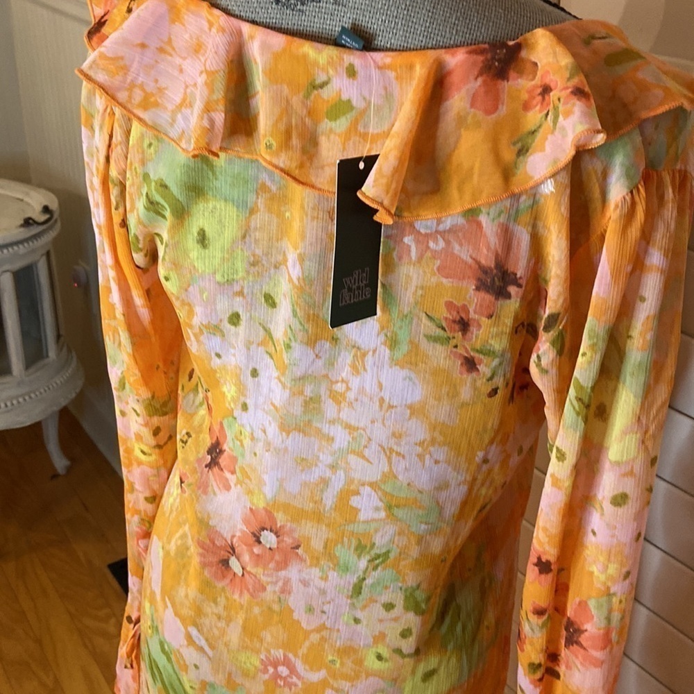 Women's Ruffle Duster Jacket - Wild
Fable Orange Floral - Picture 9 of 10